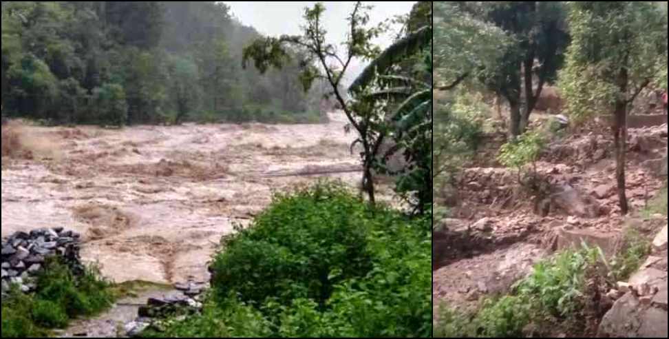 Rudraprayag News: heavy rain causes destruction in hills