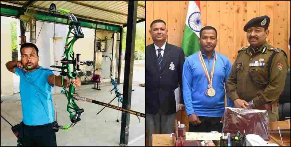 Uttarakhand Police Santosh kumar Gold Medal: Uttarakhand Police Santosh kumar Police Archery Championship Gold Medal