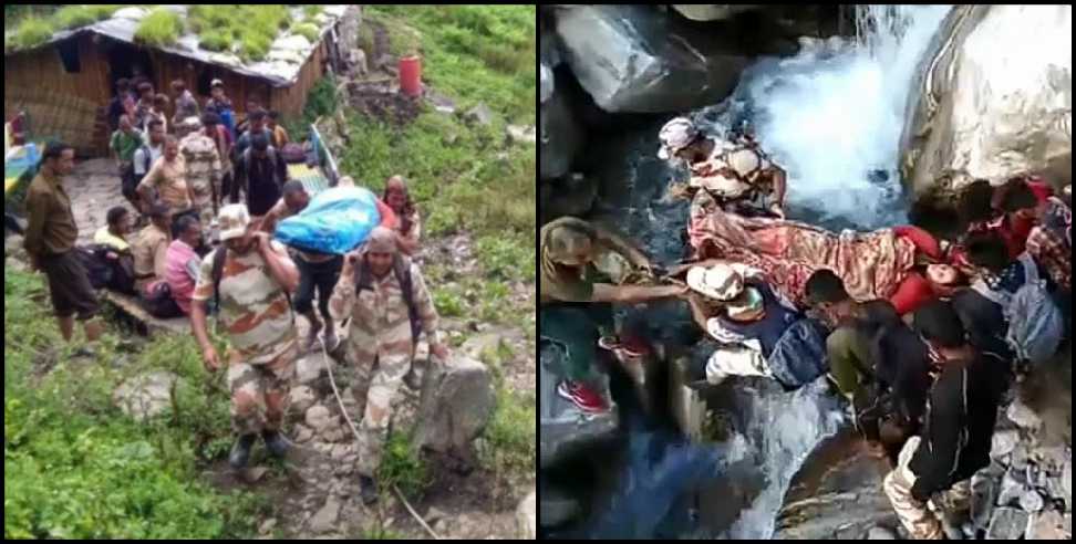 Pithoragarh Disaster: ITBP jawans helped injured woman in Pithoragarh