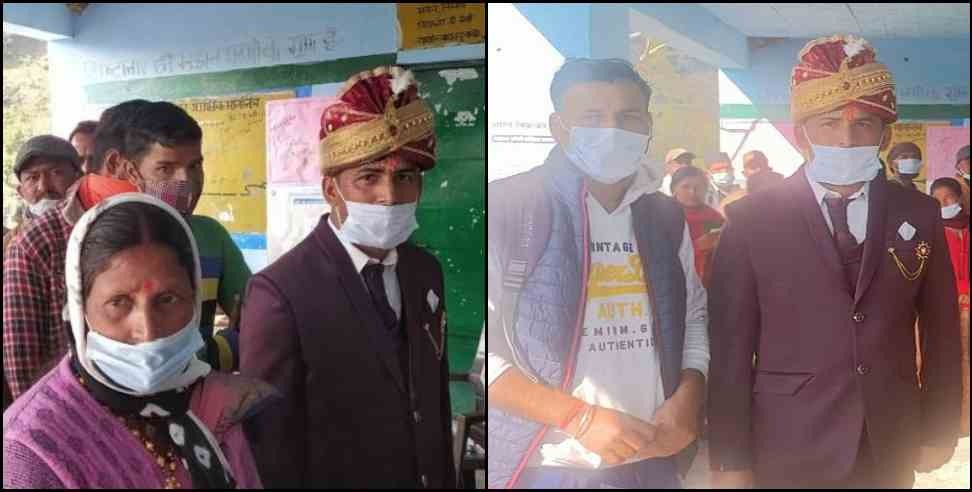 Uttarakhand Assembly Elections : DidiHat Gaurav casts his vote on his wedding day