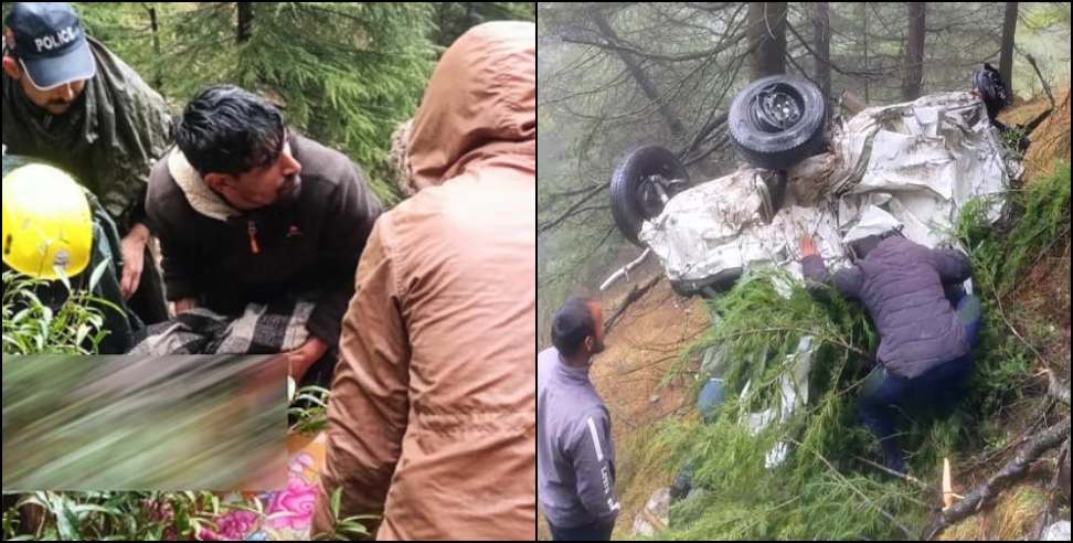 Alto car fell into a deep ditch in Chakrata
