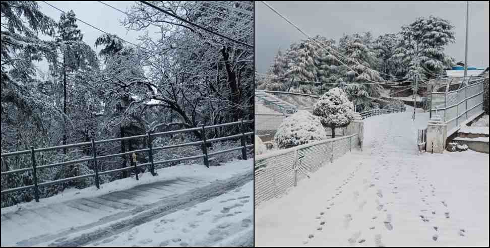 mussoorie Dhanaulti snowfall latest photo: mussoorie dhanaulti snowfall 20 january latest photo video