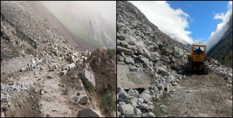 Chamoli Malari Highway landslide : landslide on malari highway