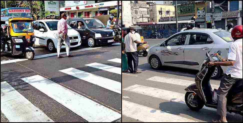dehradun traffic police rules: 1000 fine for stopping at zebra crossing in Dehradun