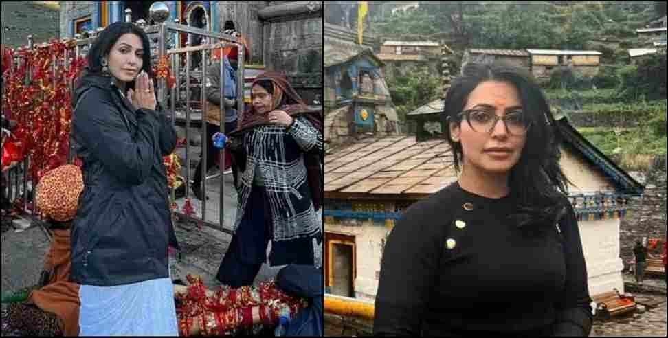 Nandini rai kedarnath : South actress Nandini Rai reached Kedarnath Dham