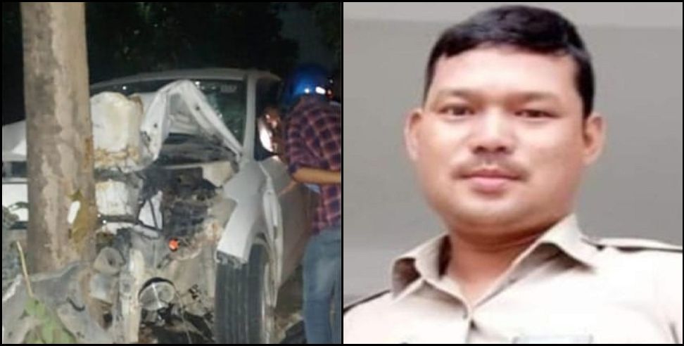 haldwani nitin rana car hadsa: car collided with tree in haldwani
