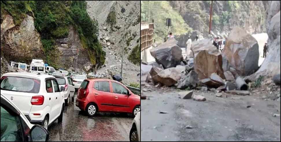 badrinath highway land slide : mountain fell on Badrinath Highway