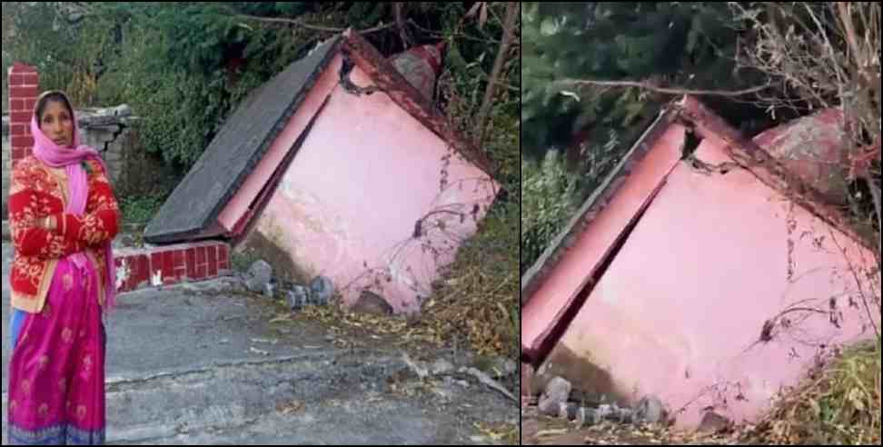 joshimath sinking: joshimath sinking landslide temple broken