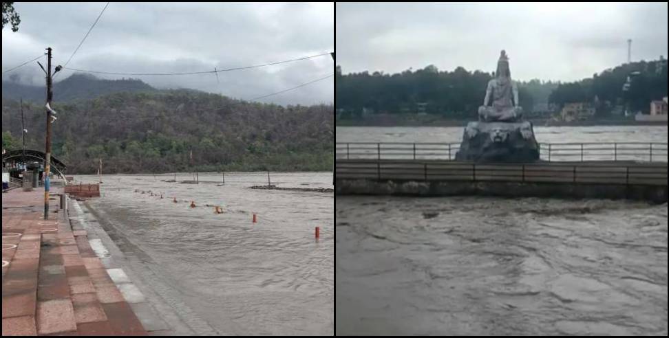 Uttarakhand rain: Ganga water level rises in Rishikesh