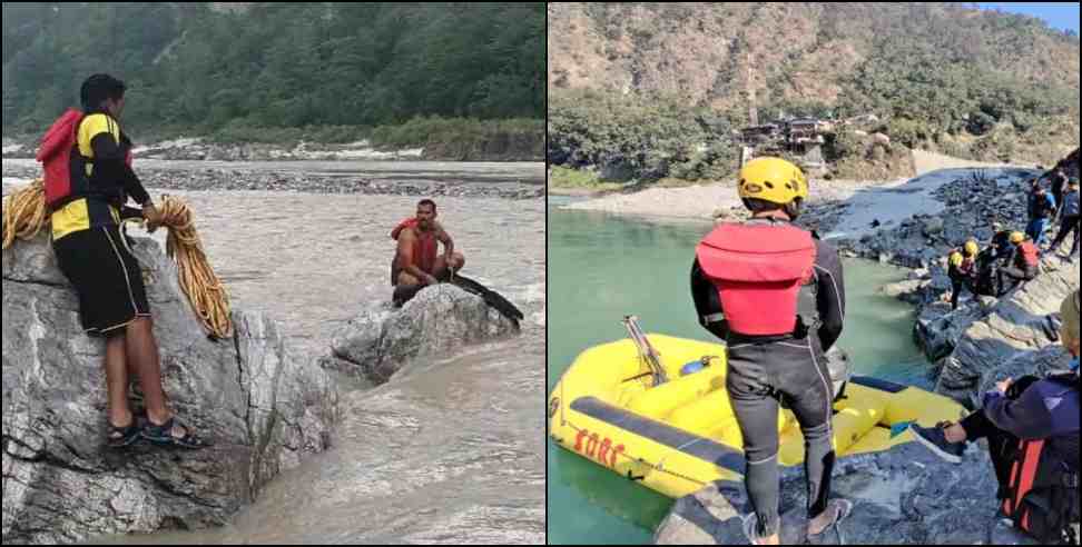 rishikesh army jawan ganga : Army jawan jumps into river Ganges in Rishikesh Kaudiyala