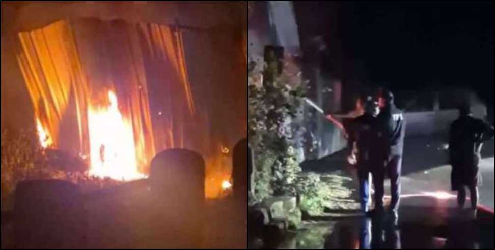 Fire broke out in a workshop in Gairsain