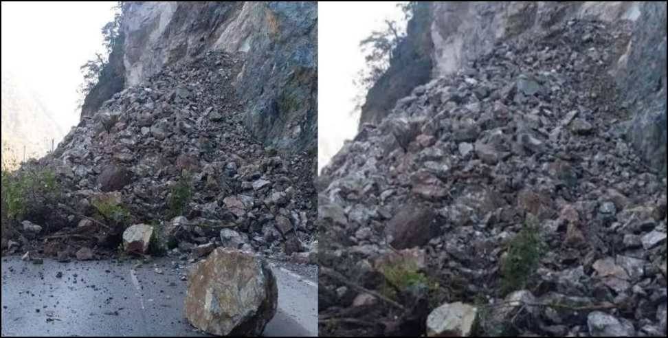 haldwani almora highway stone falling: stones are falling on haldwani almora highway