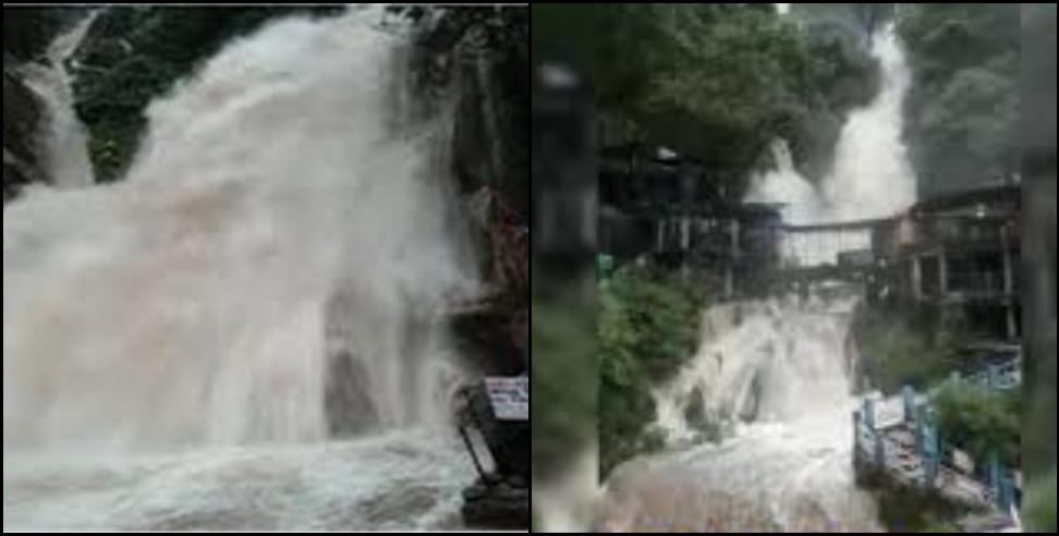 mussoorie kempty fall: Intensified flow in Mussoorie Kempty Falls
