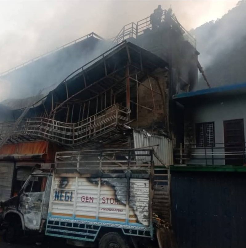 general store and a hotel caught fire