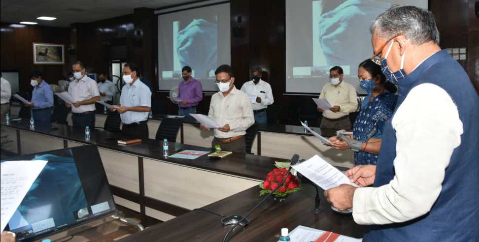 Seem Uttarakhand: CM administered oath to prevent coronavirus