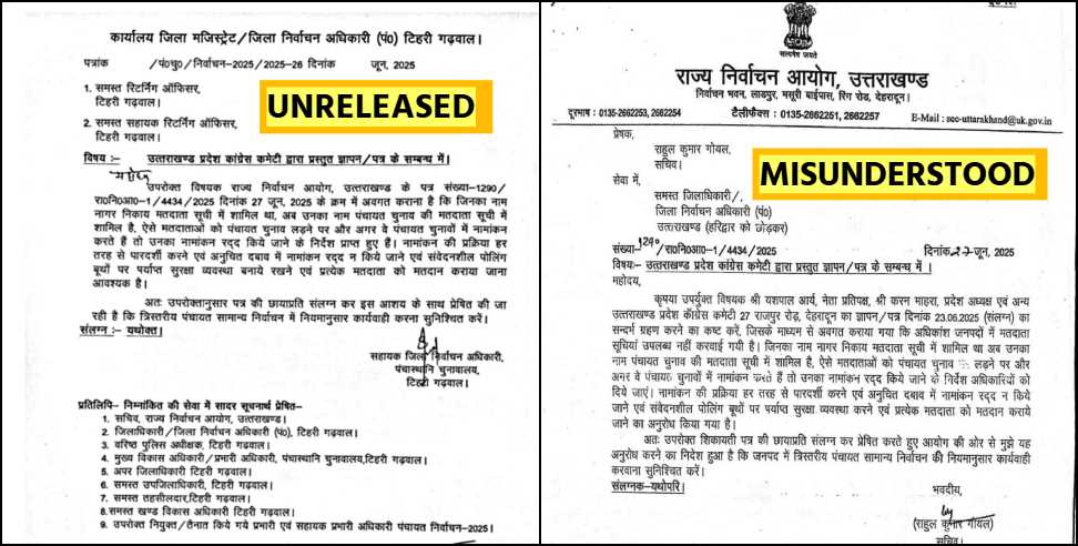 Panchayat Chunav: Uttarakhand Election Commission Letter arose doubt