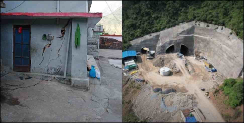 rudraprayag maroda village : Rudraprayag Maroda Village Rail Tunnel House Crack