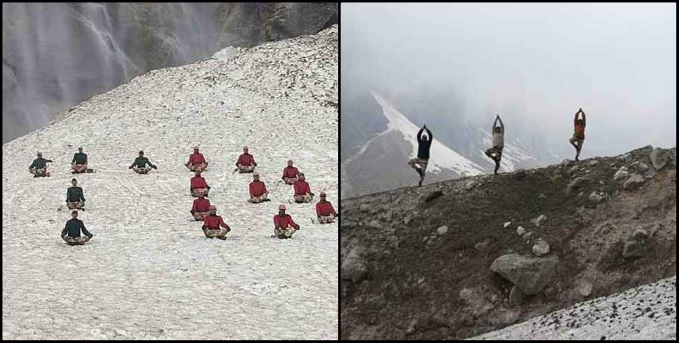 Uttarakhand ITBP jawan: Itbp jawan yoga at 14 thousand feet high