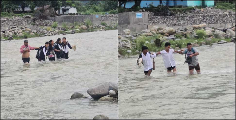 Disaster-hit revenue villages: Students going to school risking their lives