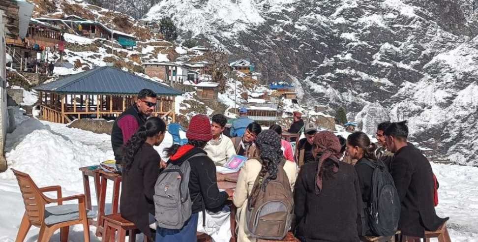 Fitadi School Building: Students study in open amid snowfall in MLA village