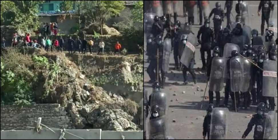 nepal stone pelting uttarakhand: Uttarakhand Nepal Border Nepali People stone pelting