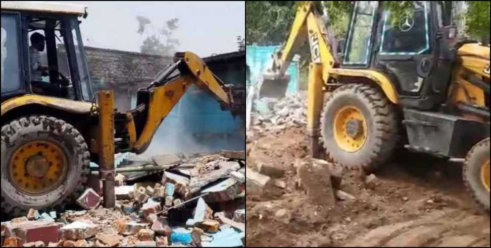 Udham Singh Nagar bulldozer: Bulldozer action against illegal shrines in Udham Singh Nagar