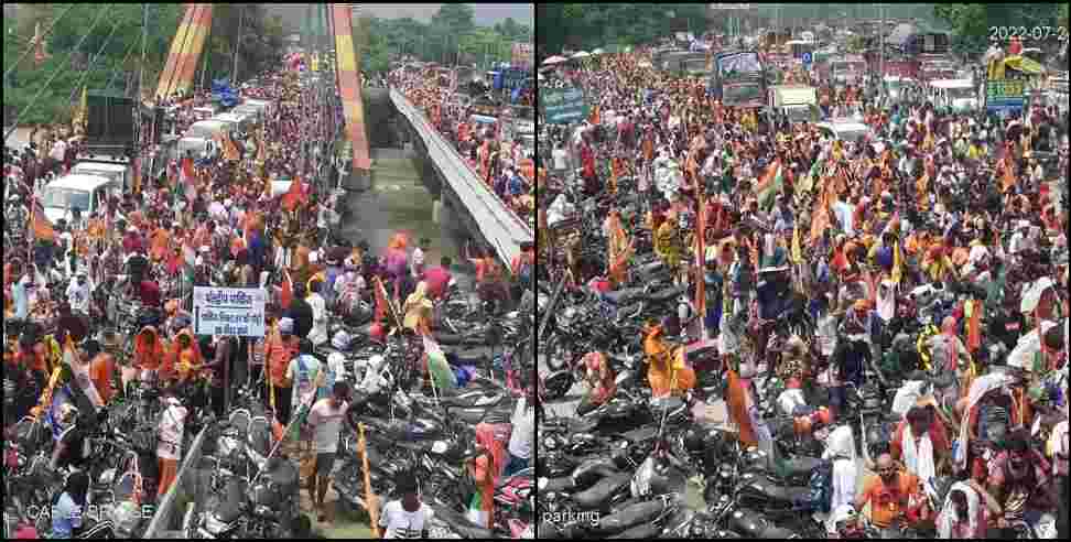 delhi dehradun highway jam: Kanwar Yatra 2022 Delhi Dehradun Highway 6 km long jammed