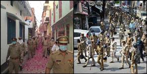 image: Welcome corona warriors by pouring flowers in banbhulpura