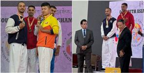 image: Chetan Bhatt won silver in South Asia Karate Championship