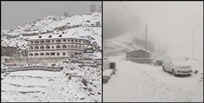 image: Snowfall at Mussoorie Dhanaulti