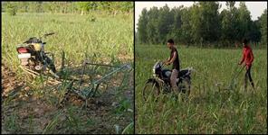 image: Haridwar farmer plowed seven bighas of land by bike