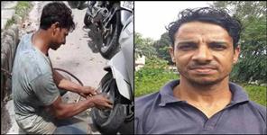 image: former Mister Kumaon Safiq Ahmed is now welding