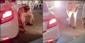 Uttarakhand Cop Saves Kitten Hidden Under Car