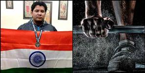 image: aaditya badthwal wins madel in european power lifting championship