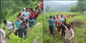Injured Villager Carried on a Doli in Champawat