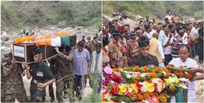 image: Tearful farewell to martyr Bhupendra Negi