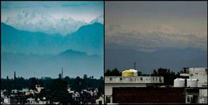 image: mountain range seen from bijnor to nainital