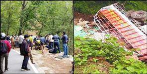image: Truck fell into deep ditch in Almora