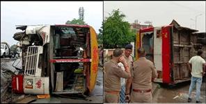 image: Roadways bus accident on Haridwar highway