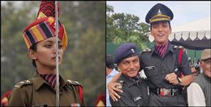 image: Lt Manisha Bohra of Lohaghat leads the team at Delhi Rajpath