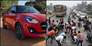 image: speeding car collided with a bike in Rudrapur