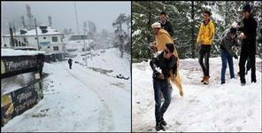 image: This season third snowfall in Mussoorie