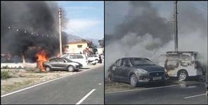 image: Two cars caught fire in Vikasnagar Dehradun