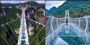image: Indias first glass bridge in Rishikesh Bajrang setu