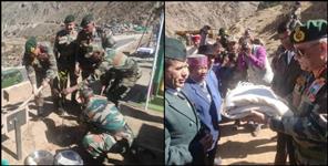 image: Army chief bipin rawat arrives at malaria village on indo-china border