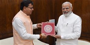 image: CM Pushkar Singh Dhami and PM Narendra Modi Meet in Delhi