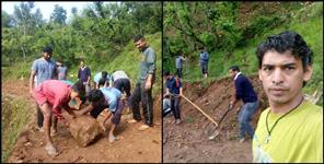 image: Youths built road during lockdown in pithoragarh
