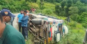 Max Taxi Overturns in Chamoli Three Students Injured
