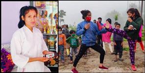image: Renu Bora of Champawat is giving free karate training