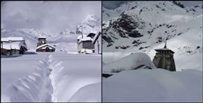 image: Heavy snowfall in Kedarnath fears major damage